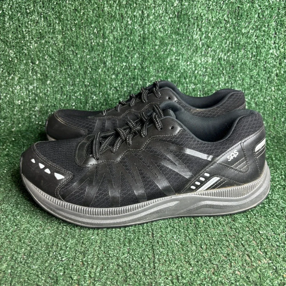 SAS Stability Vibram Athletic Walking Sneakers Black Mens Size 9.5 4E Extra Wide